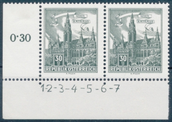 Briefmarke mit Symbolzahl(en)